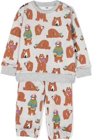 Stella McCartney Ensemble haut-pantalon à imprimé ourson
