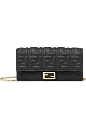 Fendi Portefeuille continental Baguette à bride en chaîne