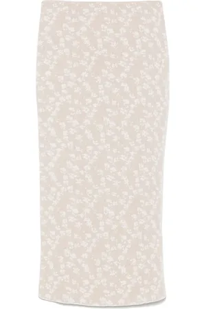 Fendi Jupe mi-longue à fleurs en jacquard