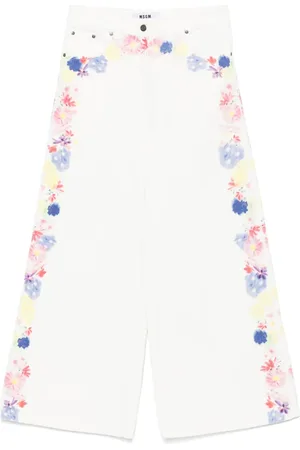 Msgm Jean à fleurs