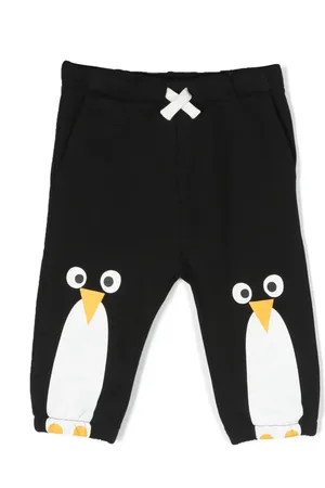 Stella McCartney Pantalon de jogging en coton à imprimé pingouin
