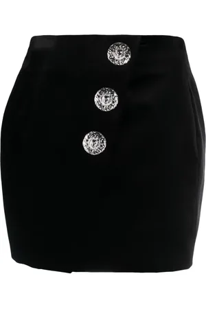 Balmain Minijupe en laine mélangée à boutonnière
