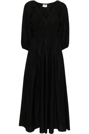 MATTEAU Robe longue froncée à col v