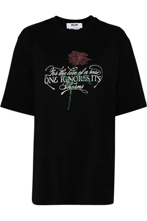 Msgm T-shirt imprimé à ornements en cristal