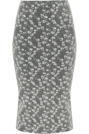 Fendi Jupe mi-longue à fleurs en jacquard