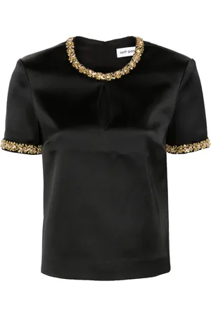 Self-Portrait Blouse satinée à ornements
