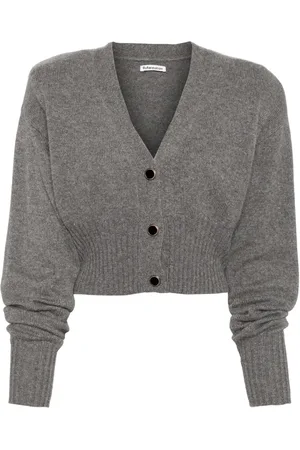 Reformation Cardigan crop Hana à bords nervurés