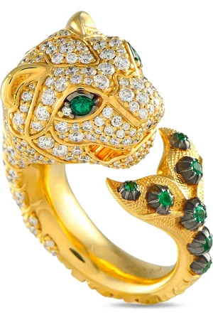 Gucci Bague Tiger en or 18ct sertie de tsavorite et pavée de diamants