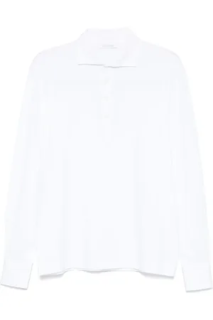 Cruciani Polo en maille fine à design nervuré