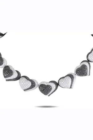 De Grisogono Collier Hearts en or blanc 18ct pavé de diamants