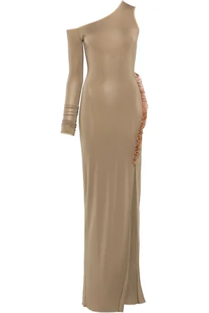 Nensi Dojaka Robe longue asymétrique à volants