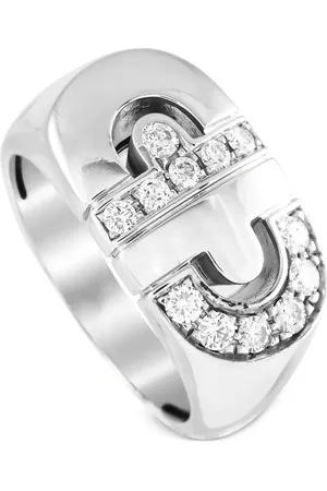 Bvlgari Bague Parentesi en or blanc 18ct pavée de diamants