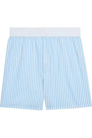 Ami Boxer rayé en coton à taille logo