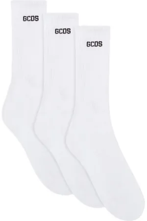GCDS Lot de trois paires de chaussettes à logo en jacquard