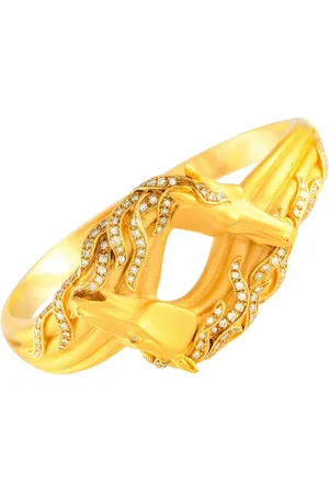 Carrera Bracelet jonc Horse Head en or 18ct pavé de diamants