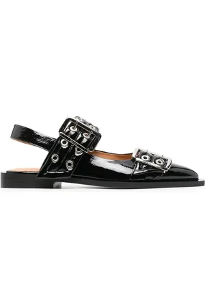 Ganni Ballerines en cuir 20 mm à œillets