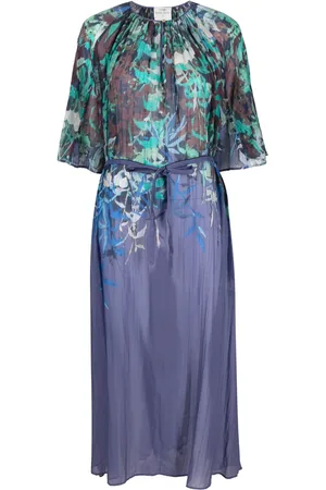 FORTE FORTE Robe mi-longue plissée à fleurs