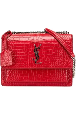 Saint Laurent Sac à bandoulière Sunset médium à effet peau de crocodile (2018)