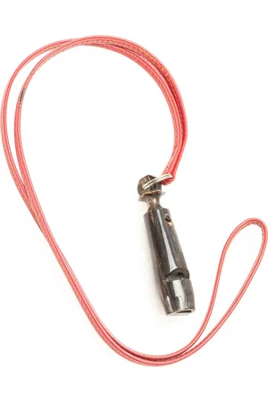 Hermès Collier à pendentif Whistle en cuir et bois (2000-2024)