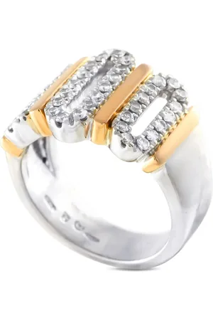 Damiani Bague en or blanc et jaune 18ct pavée de diamant