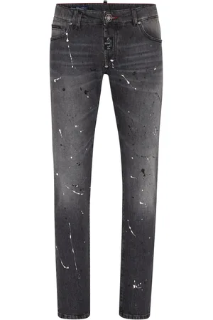 Philipp Plein Jean slim à taches de peintures