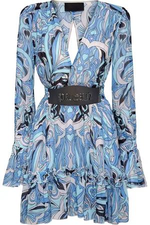 Philipp Plein Robe courte imprimée à manches longues
