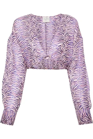 FORTE FORTE Blouse crop à imprimé zèbre