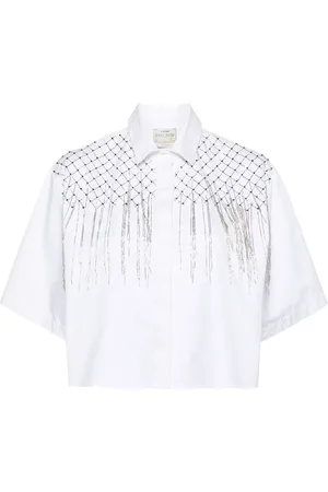 FORTE FORTE Chemise crop à perles