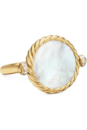 David Yurman Bague en jaune 18ct pavée de diamants (15 mm) DY Elements Reversible Swivel
