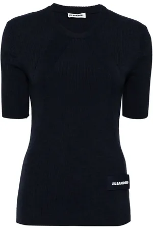 Jil Sander Haut en maille à patch logo
