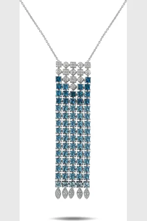 Bvlgari Collier Lucea en or blanc 18ct serti de topaze et diamants