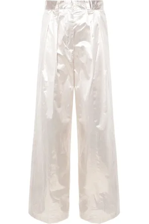 FORTE FORTE Pantalon droit à effet métallisé