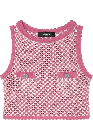 VERSACE Haut en maille à coupe crop