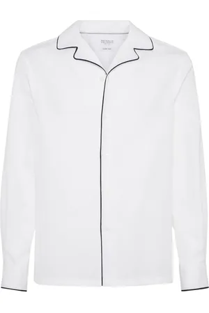 Brunello Cucinelli Chemise en coton à bords contrastants