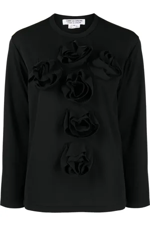 Comme des Garçons Sweat piqué à fleurs appliquées