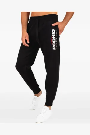 Podhio Pantalon de jogging à logo imprimé