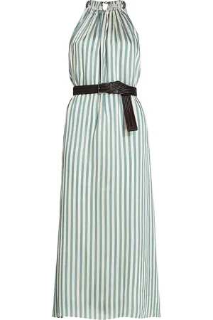 Brunello Cucinelli Robe longue à rayures