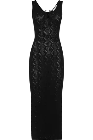 Philipp Plein Robe courte en maille à logo en jacquard