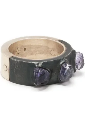 PARTS OF FOUR Bague Sistema bicolore à ornements en cristal