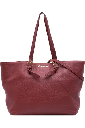 Miu Miu Grand sac porté épaule Convertible Shopper Tote en cuir Vitello Daino (2010)