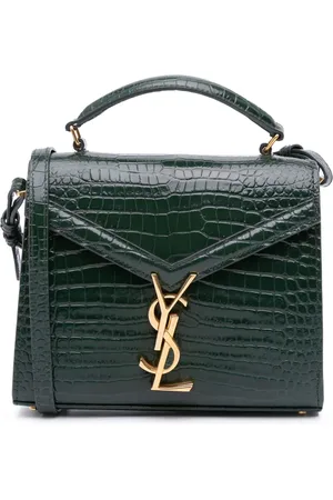 Saint Laurent Mini sac à main Cassandra Monogram en cuir de veau à effet peau de crocodile (2020)