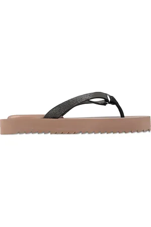 Brunello Cucinelli Tongs à ornements métalliques