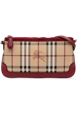 Burberry Sac à bandoulière Peyton en toile enduite à motif Haymarket Check (2000-2017)