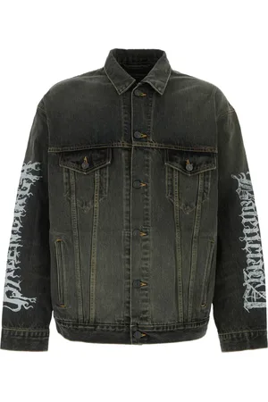 Balenciaga Veste en jean à logo imprimé