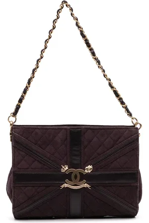 CHANEL Sac porté épaule Union Jack Clutch with Chain en daim matelassé (2008-2009)