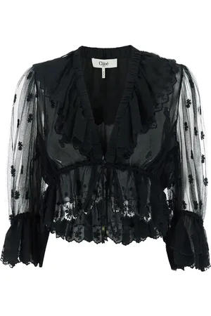 Chloé Blouse transparente à détails de volants