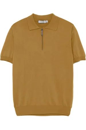 CANALI Polo en coton à col zippé