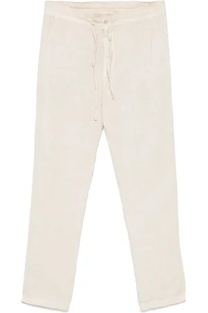 120% Lino Pantalon à taille à lien de resserrage