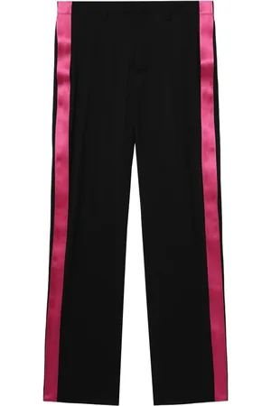 Helmut Lang Pantalon de costume en laine à détails satinés