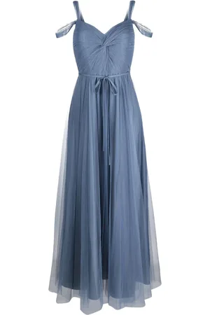 Marchesa Notte Robe longue en tulle Jesi à épaules dénudées